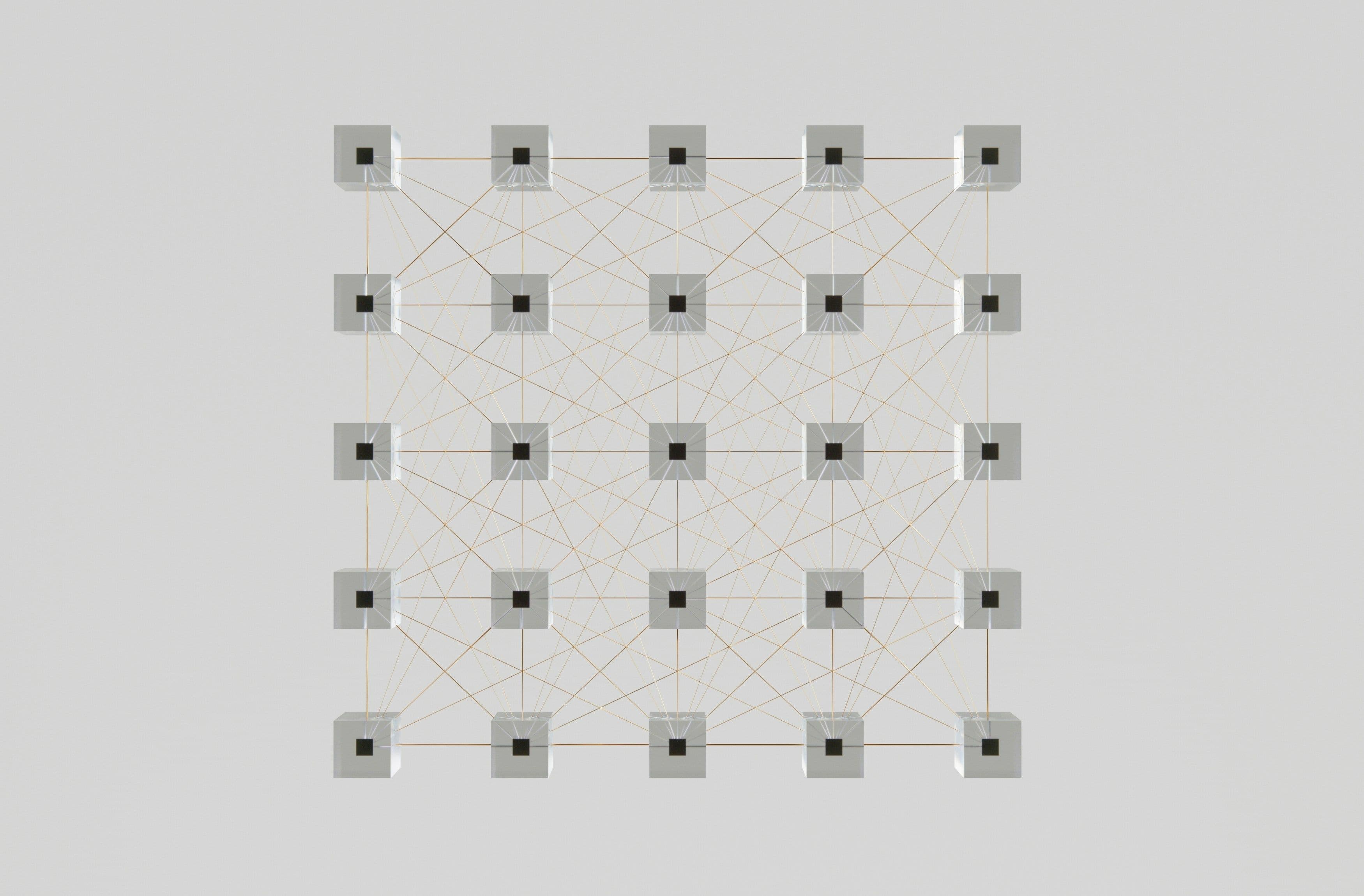 Decorative figure of boxes connections